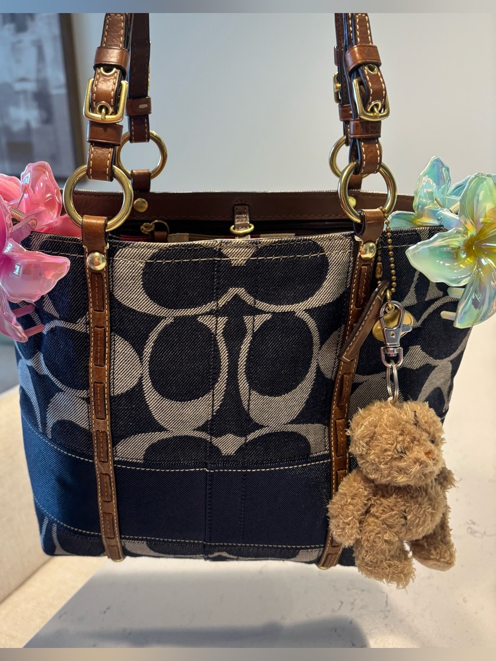Coach Signature C Denim Tote Bag